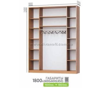 Шкаф купе 1800х2400х600(450) Комбо