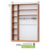 Шкаф купе 2х-дверный 1400х2400х600(450) Стандарт Шкаф купе 2х-дверный 1400х2400х600(450) Стандарт