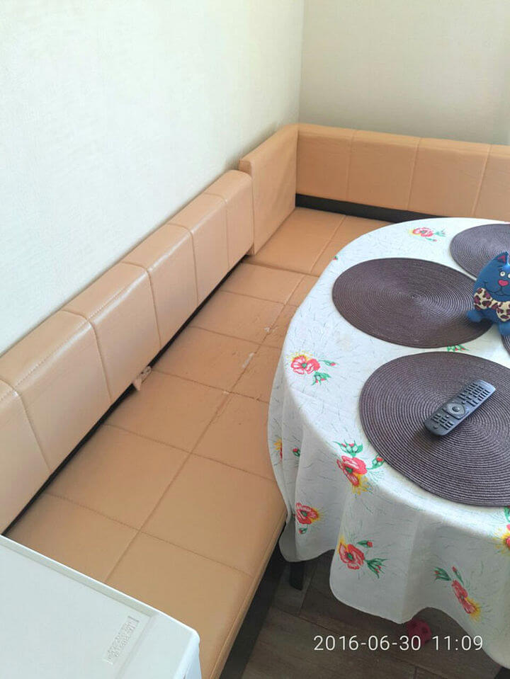 Фото кухонного уголка до перетяжки